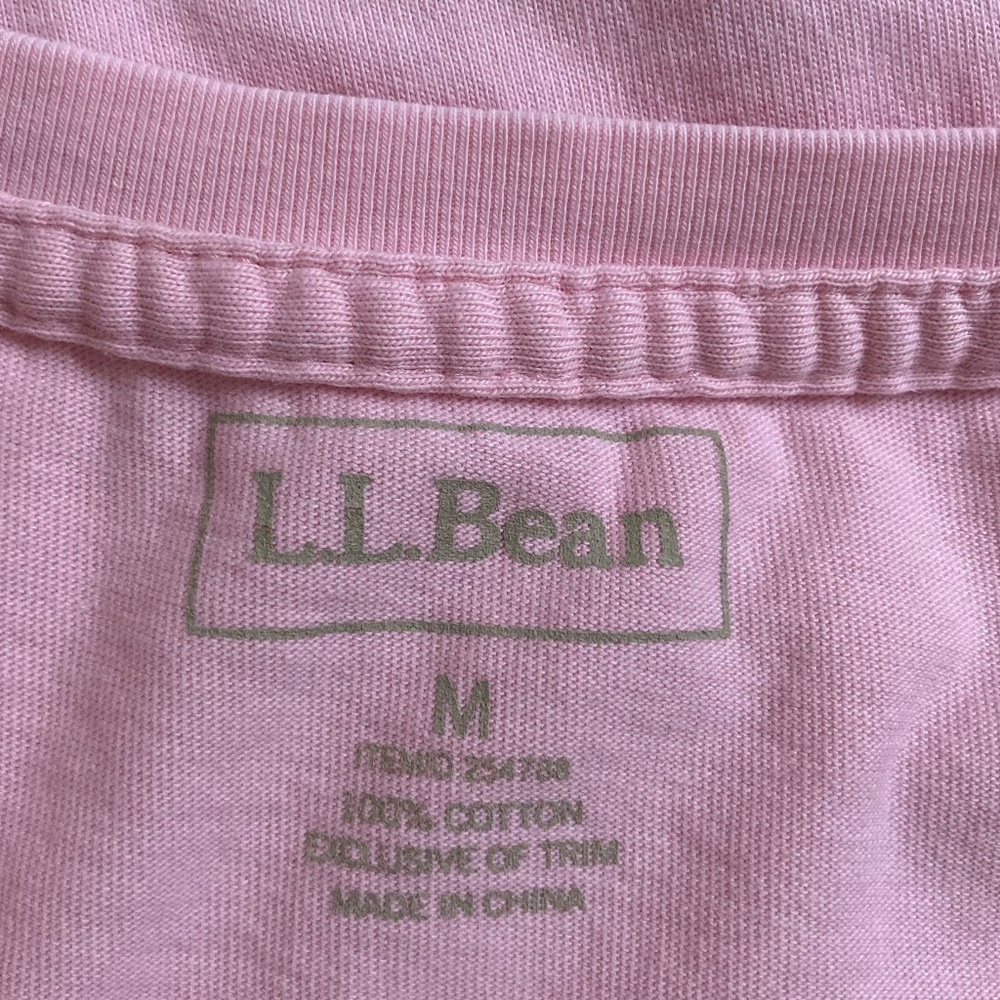 Pink LL BEAN Cotton Short Sleeve Tee Top - Picture 2 of 2